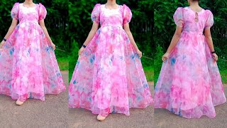 Designer Organza Frock Cutting And Stiching| Frock Cutting And Stiching| Anarkali Frock Design| Sew screenshot 5