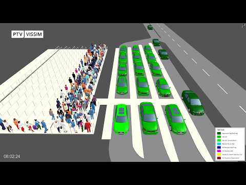 Taxi Rank - Strategy D: Rank Platooning Operation | PTV Vissim | Product Demo