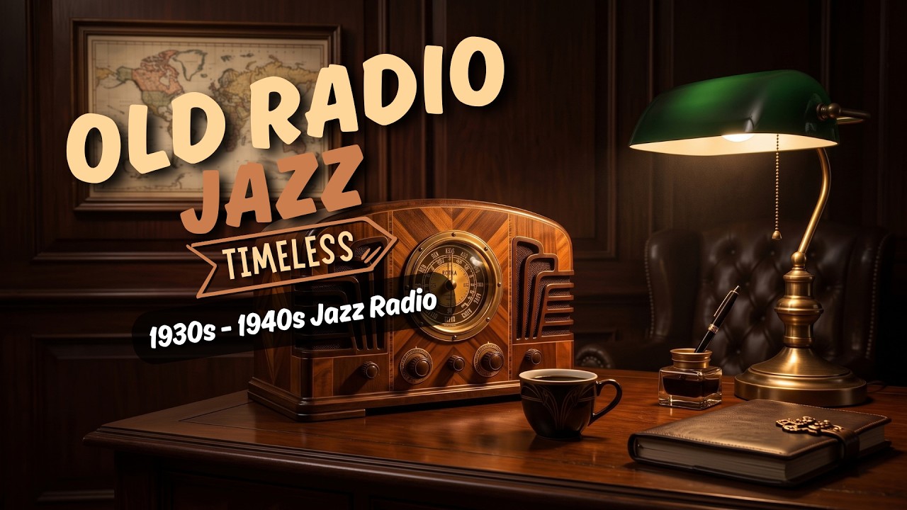 Vintage Evening Radio jazz -1930s 1940s Smooth Swing & Vinyl Background music