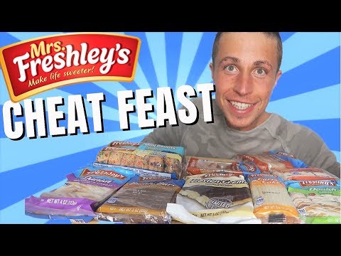 I ATE ALL MRS FRESHLEY PASTRIES DONUTS CAKES CHEAT DAY CHALLENGE