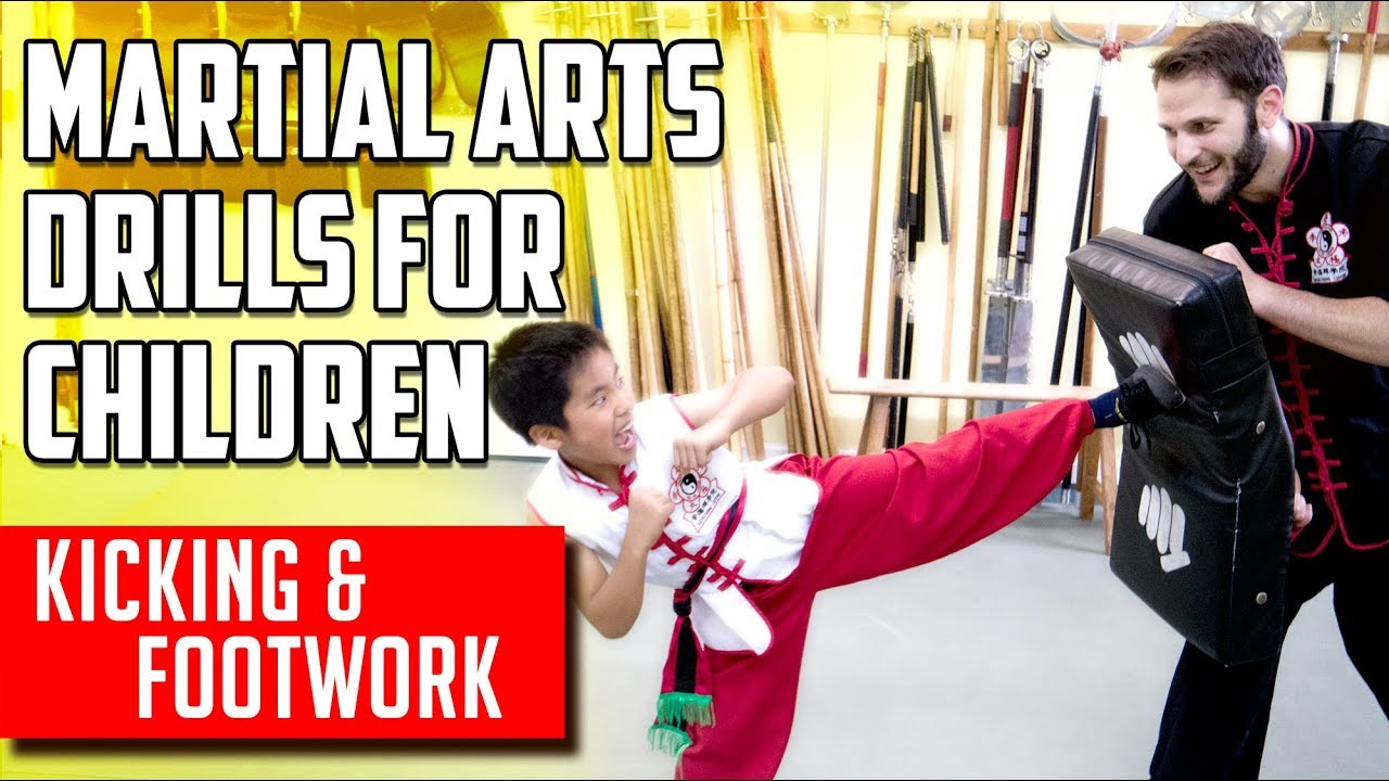 Teaching Children Martial Arts Kicking and Footwork Training YouTube