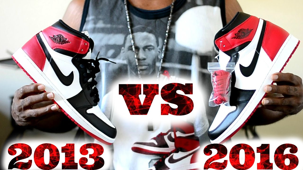 2013 vs. 2016 Jordan 1 Black Toe Comparison / B-Grade Outlet 2013 ...