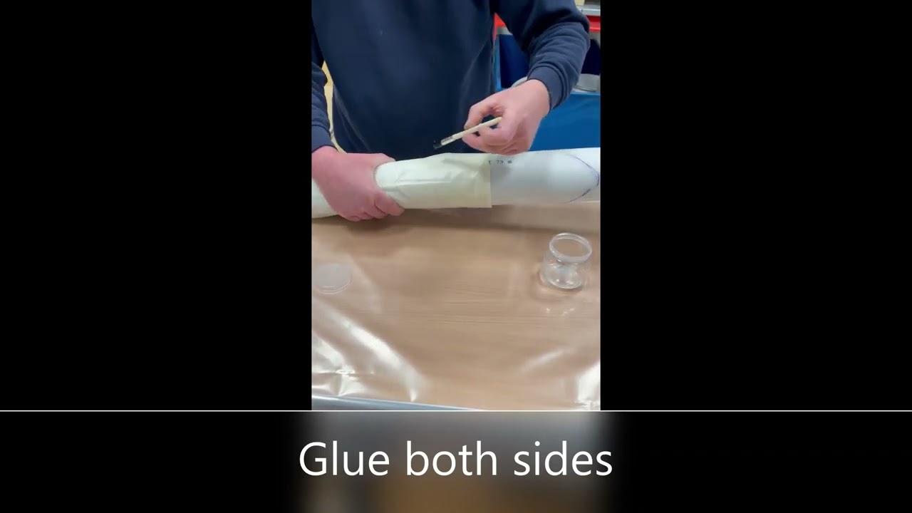 Blind shot liner using glue end cal tube