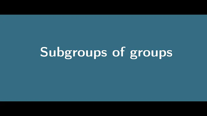 Subgroups