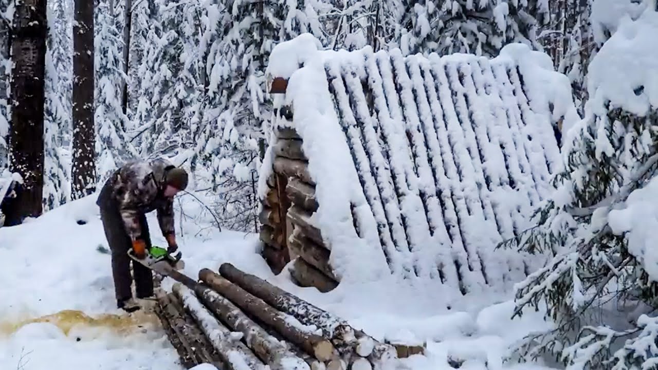 How I Built a Log Cabin by Hand in -40°C Snow | Solo Survival Project ❄️
