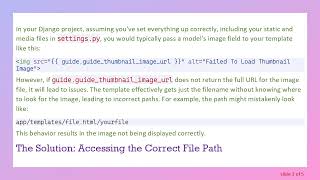 Resolving the Issue of Image Not Being Rendered in Django Templates
