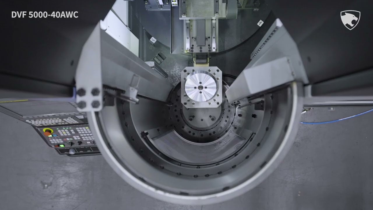 DVF5000 + 40AWC (simtos) | Vertical 5-Axis Machining Centers - YouTube