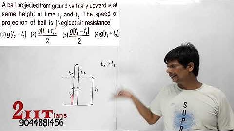 MOTION GRAVITY | A ball projected from ground vertically upward is at same height at time t1 and t2