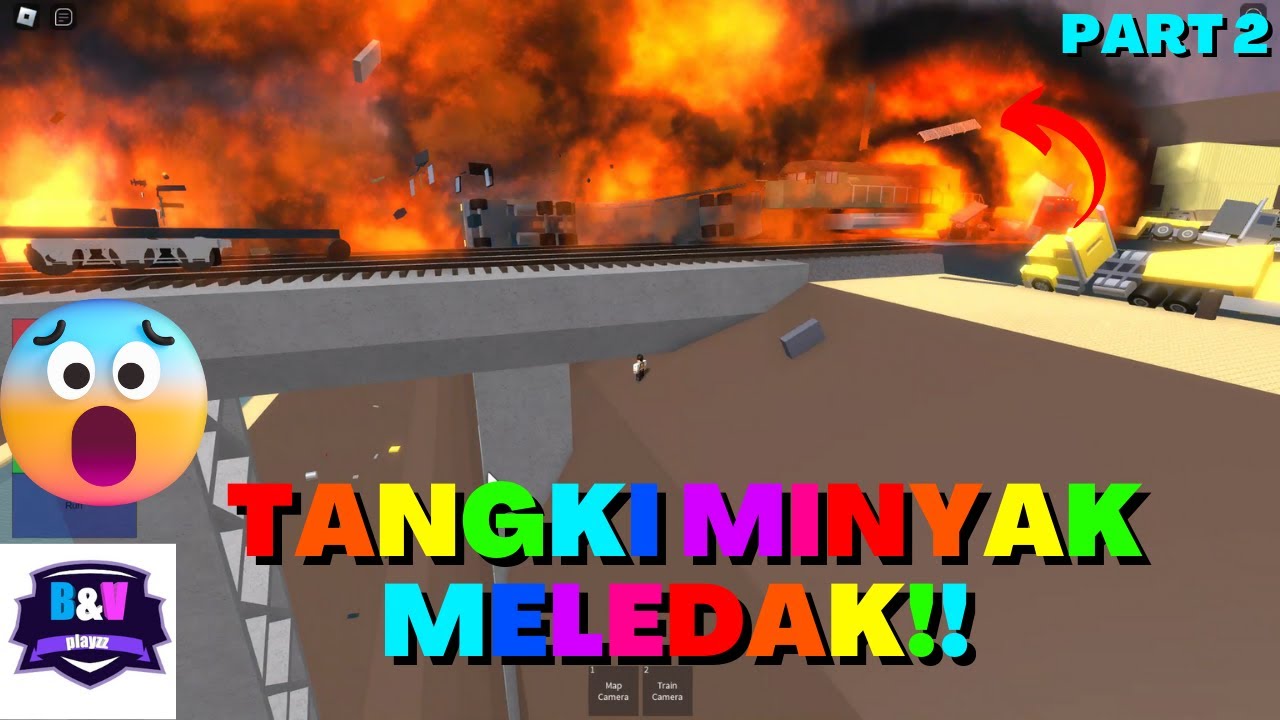 TANGKI MINYAK MELEDAK PARAH!! Gara-gara Truk Tangki diTABRAK SAMA KERETA KETEL??!!