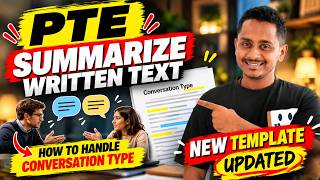PTE Summarize Written Text 🔥 NEW TEMPLATE 2026 | Conversation Type Explained!
