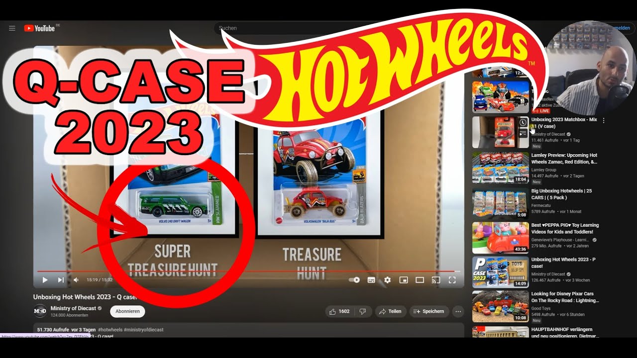 Hot Wheels QCase 2023 Unboxing Reaktionsvideo YouTube