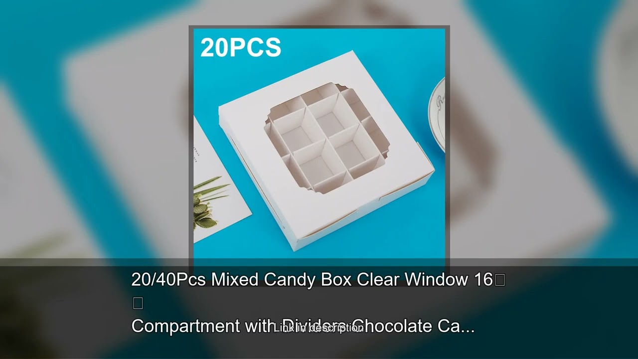 20/40Pcs Mixed Candy Box Clear Window 16 Compartment with Dividers Chocolate Candy Dessert Pack