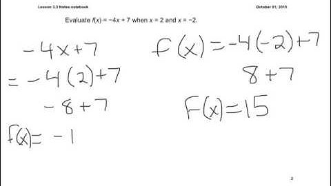 Lesson 3.3 Evaluating a Function