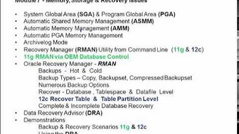 Oracle 11g and 12c Database Administration Part I Webinar