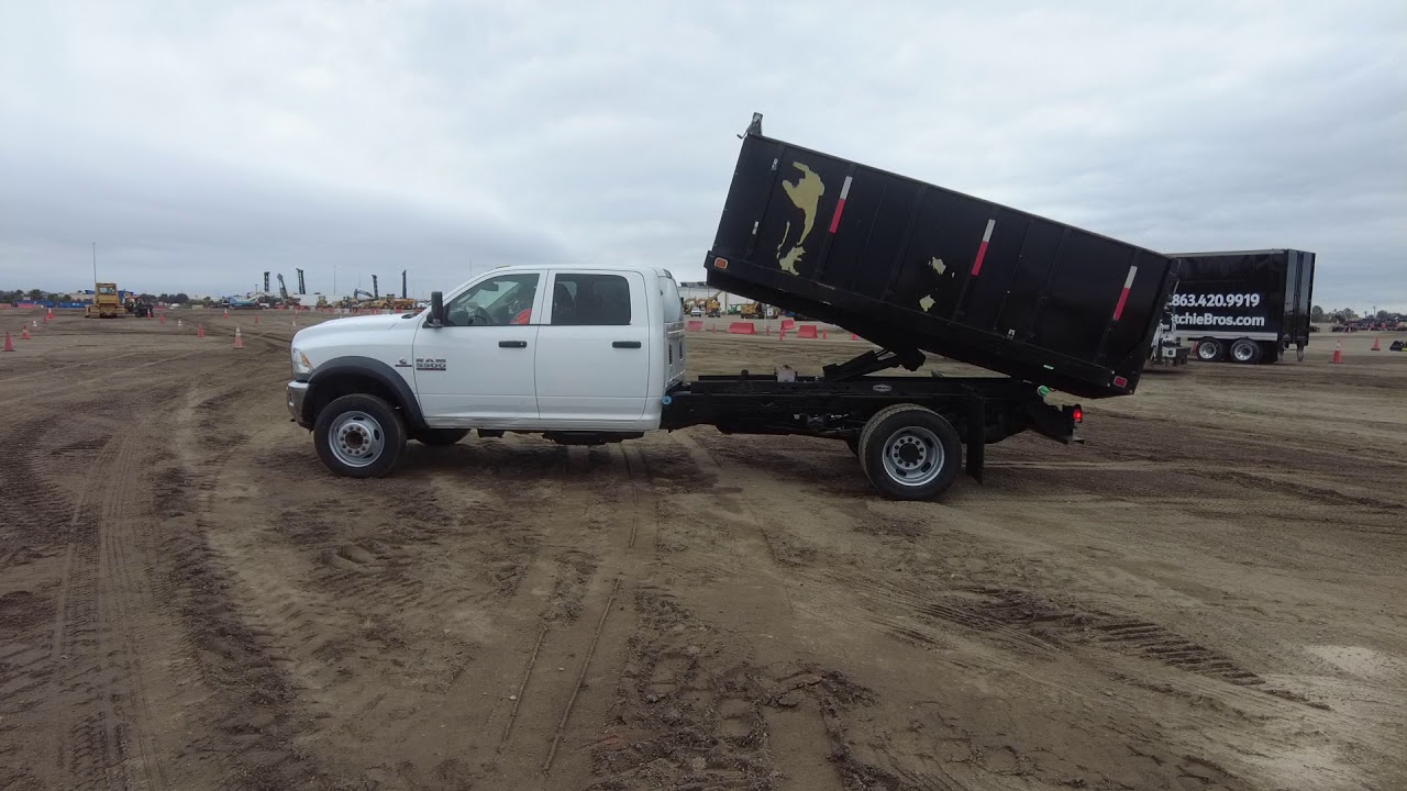 2014 Dodge Ram 5500 Crew CAB 4x4 Flatbed Dump Truck W13 11 4939 - YouTube