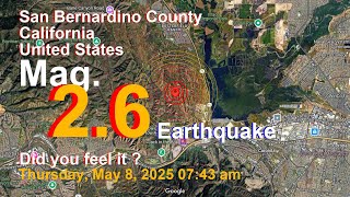San Bernardino County, 5.9 mi West of Corona, Riverside County, California, United States Earthqua