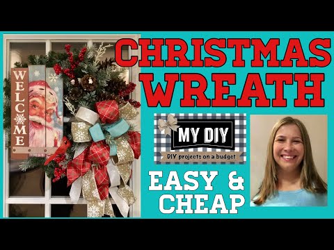 Evergreen Christmas Wreath tutorial | Christmas Wreath DIY | EASY & CHEAP!