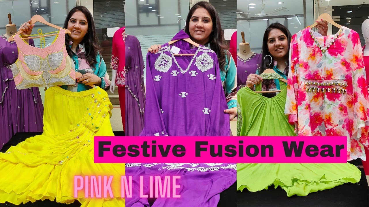Festive Fusion Wear, Pink N Lime