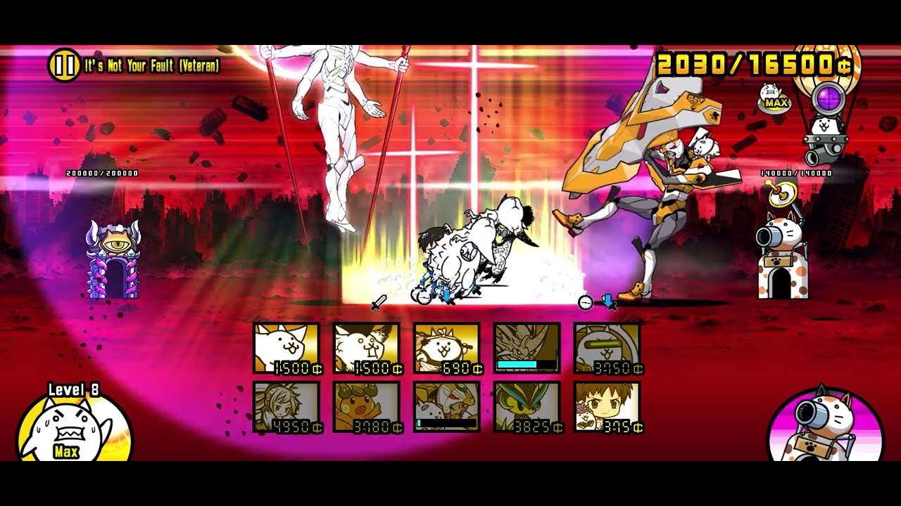 The Battle Cats - It's Not Your Fault (Veteran) - EVA Unit-13 Strikes! Stage