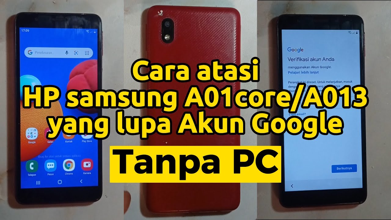 Cara atasi samsung a01 core lupa akun google tanpa pc - samsung a01 core bypass frp