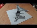 Art 3D Drawing Blue Whale, How to Draw 3D Whale?