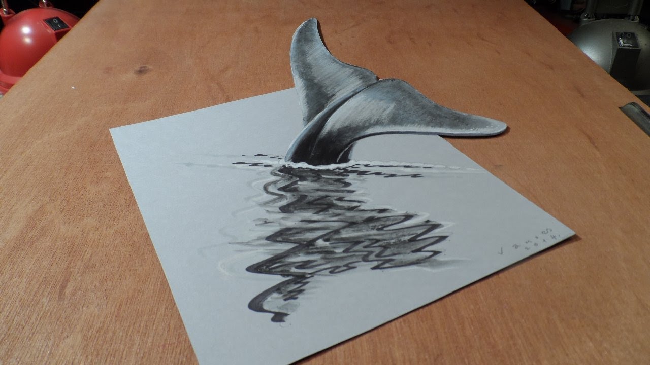 Art 3D Drawing Blue Whale, How to Draw 3D Whale? - YouTube