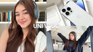 UNI VLOG | simple and casual (but productive) days, unboxing iphone 14 pro max & grocery shopping 🍎 screenshot 4
