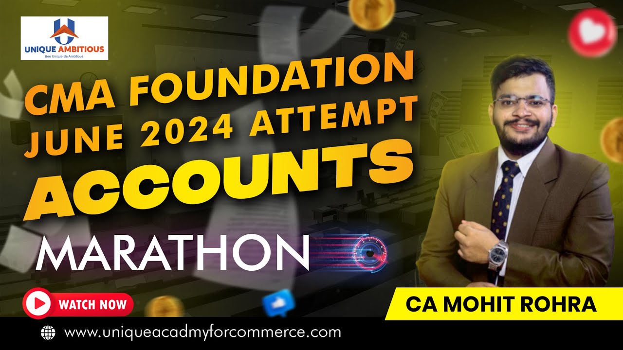 CMA Foundation Accounts MQP for June 2024 Exam CA Mohit Rohra