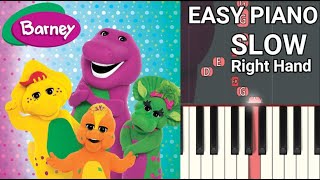 Barney & Friends Theme Song Slow Right Hand Easy Piano Tutorial