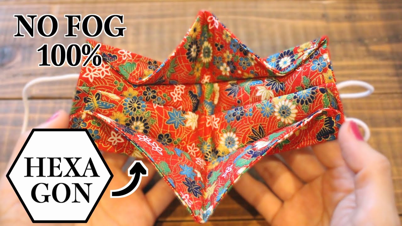 3-layer NO FOG ON GLASSES - 3D Face Mask from Hexagon Sewing Tutorial|DIY Simple Mask Pattern