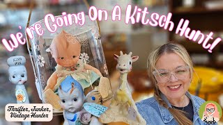 RARE KITSCH FOUND! Small Town Antique Mall Shopping TWO STATE Tour!