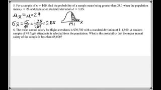 Math 209 : 7.3 #5 (Statistics Tutorial : Using The Central Limit Theorem To Find Probabilities)