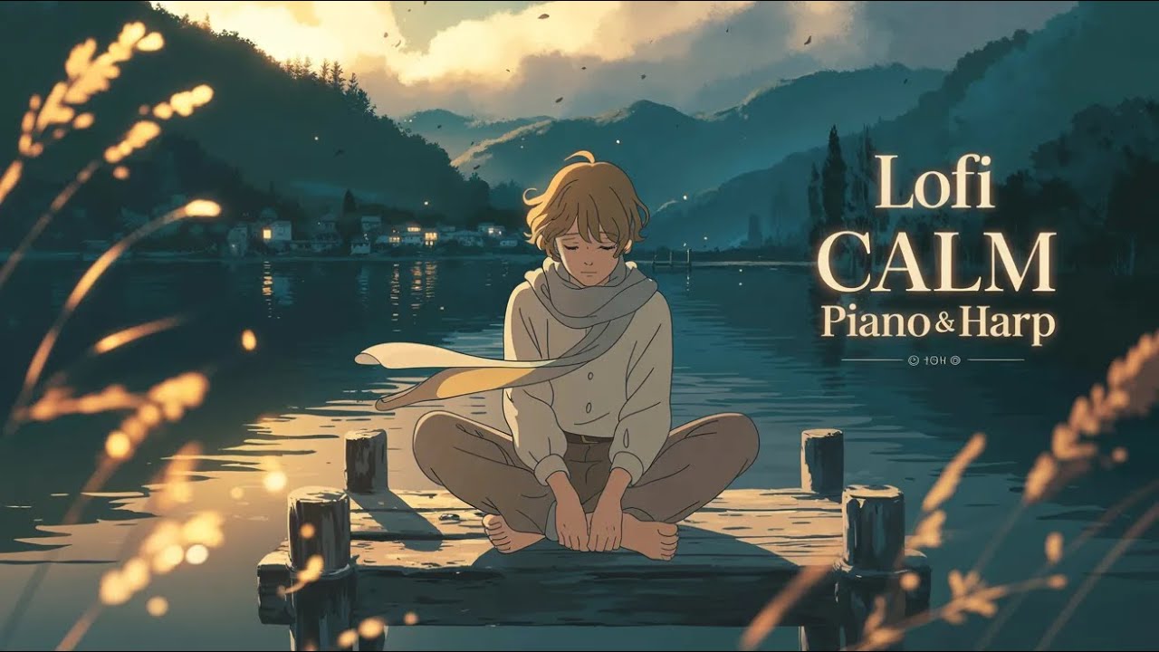 Lofi Calm Piano & Harp — 70 BPM Ambient for Study, Sleep & Relax ( NO ADS)