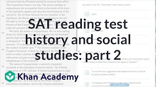 SAT Reading: History and social. How to part 2