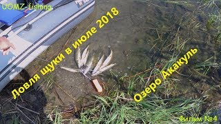 Ловля щуки в июле. Озеро Акакуль. Июль 2018