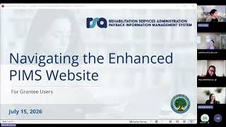 RSA PIMS Grantee Training Webinar Recording July 2026