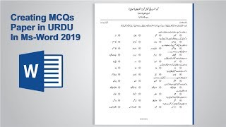 how to create MCQS question Paper for Science subjects using URDU language in ms word 2019 screenshot 3