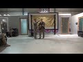 Deployed Soldier singing In Color in a USO Talent Show