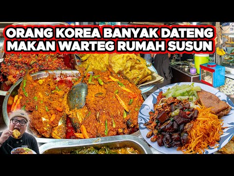 ORANG KOREA BANYAK RELA KESINI !! MAKAN DI WARTEG RUMAH SUSUN KEMAYORAN..