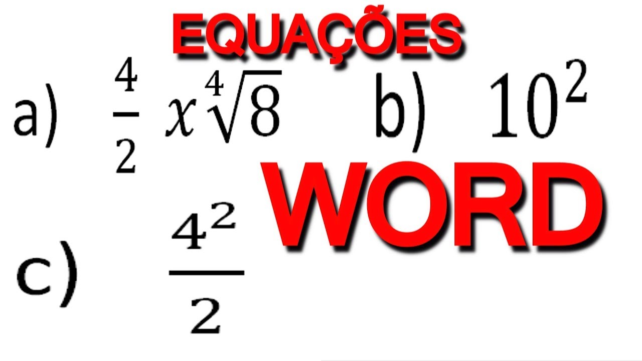 Como Colocar Simbolo Da Raiz Quadrada No Word