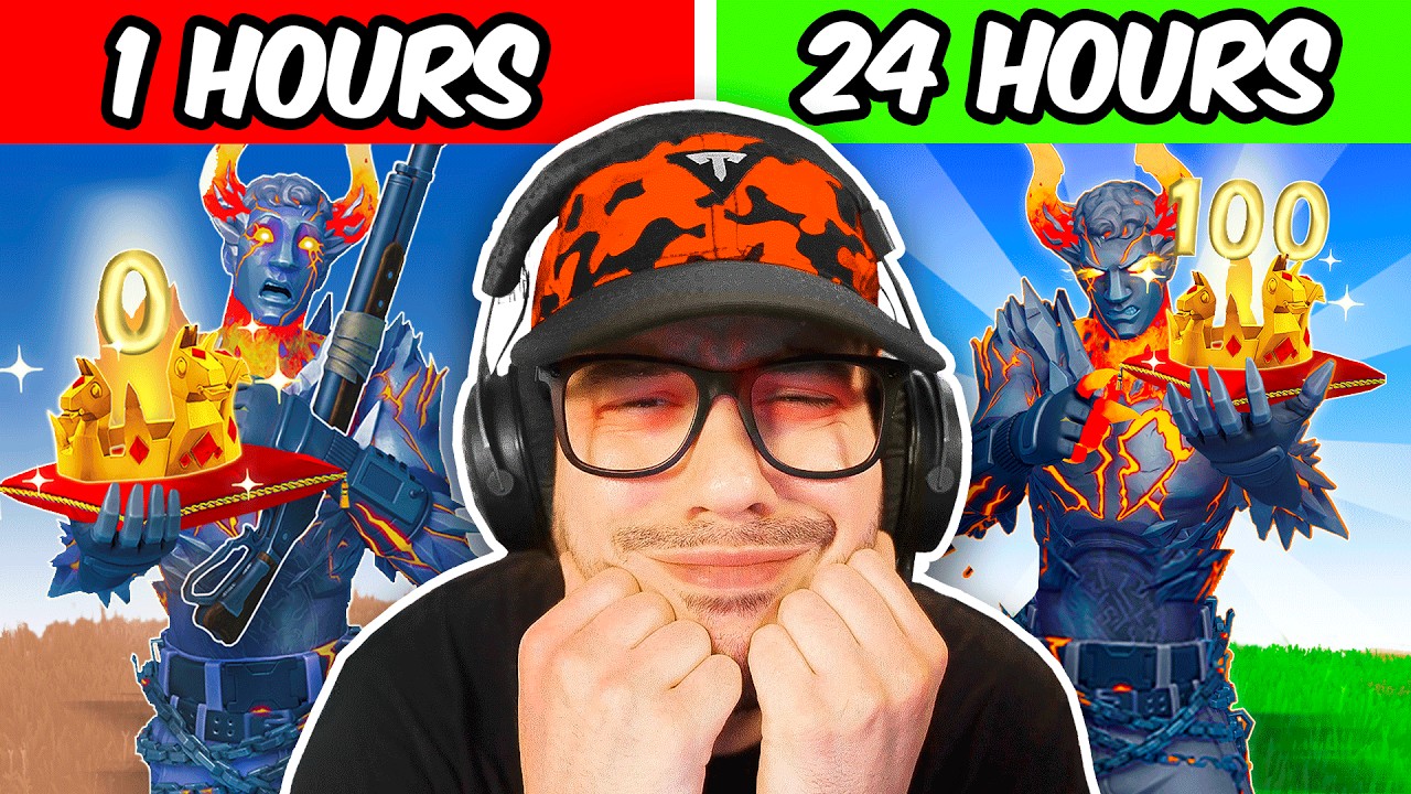 Playing Fortnite For LITERALLY 24 Hours 