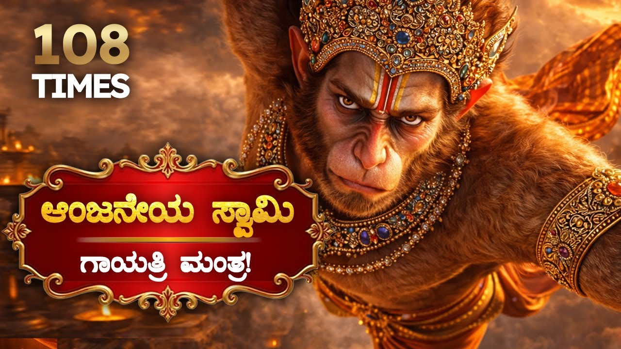 🪬ಇಷ್ಟಾರ್ಥ ಸಿದ್ದಿಗೆ ಆಂಜನೇಯ ಗಾಯತ್ರಿ ಮಂತ್ರ, 108ಭಾರಿ  Anjaneya Swamy Gayatri Mantra | Kannada Devotional