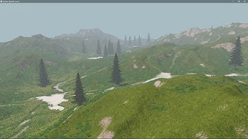Procedural terrain - grass billboards and trees  (OpenGL | C++)