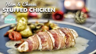 Ham & Cheese Stuffed Chicken Recipe | [Christmas Recipe]  (ASMR)