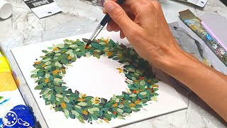 Relaxing Christmas Wreath Painting