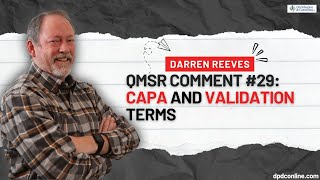 Understanding Key Definitions in QMSR regarding CAPA | DP Minutes - QMSR Comment #29