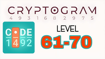 Cryptogram Letters and Numbers 61 62 63 64 65 66 67 68 69 70