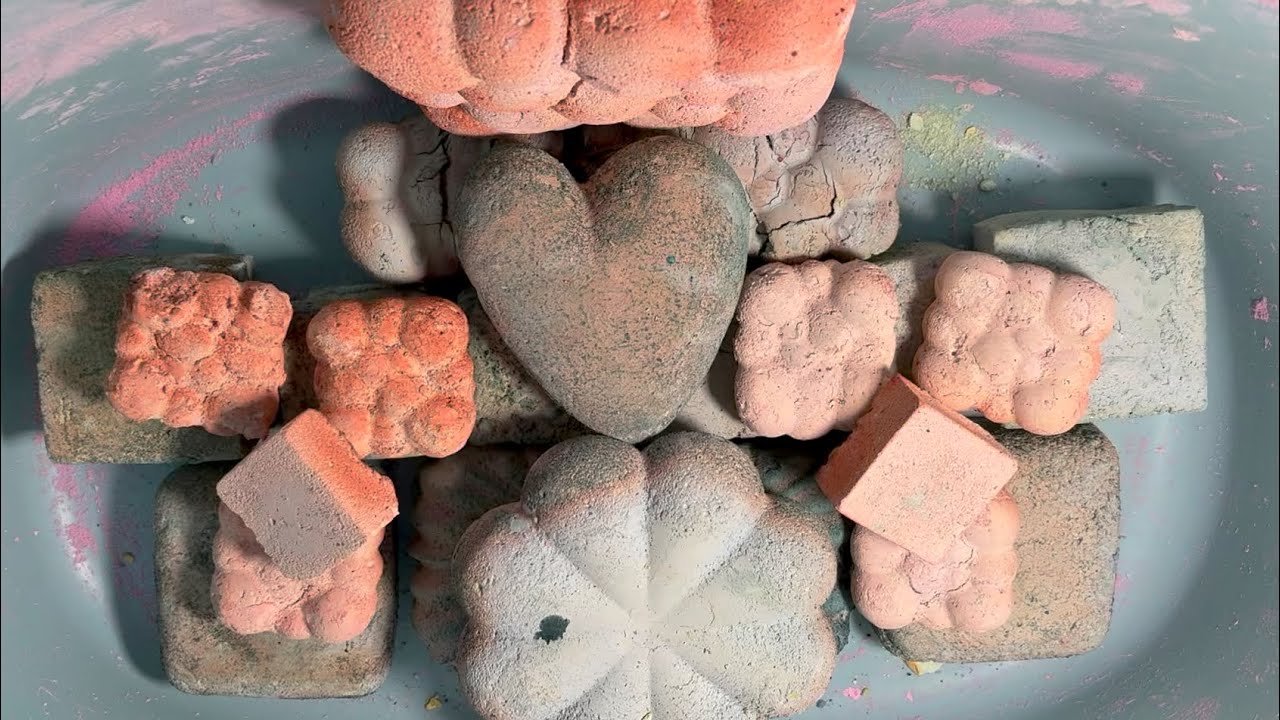 Soft crispy powdery gym chalk reform shapes crush asmr - YouTube