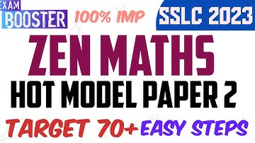 SSLC 2023 MATHS PREPARATORY PREPARATION ZEN PAPER 2#sslc2023 #2023maths #sslcpassingpackage