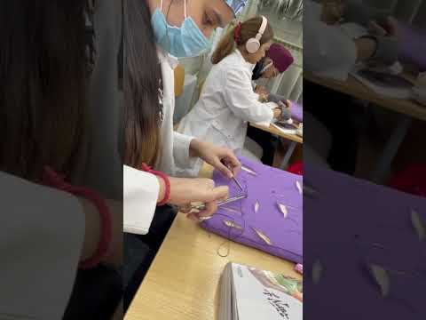 Medical student surgery/suture class 👩‍⚕️🩺🥼#shorts #medical #mbbs #students #medico #mbbsabroad